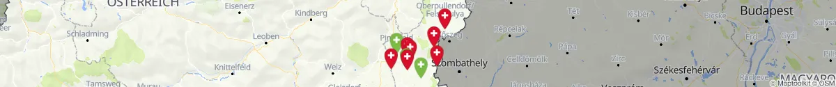 Kartenansicht für Apotheken-Notdienste in der Nähe von Unterkohlstätten (Oberwart, Burgenland)